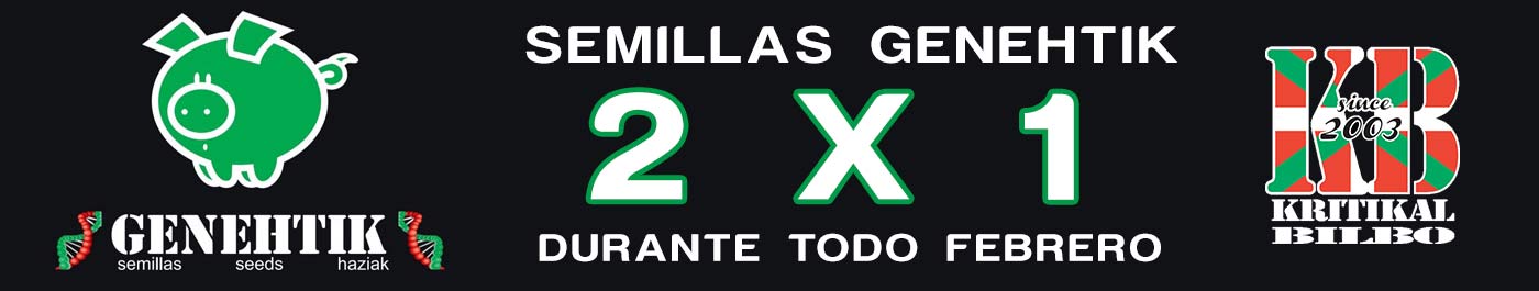 Oferta 2x1 en semillas del banco Genehtik durante febrero