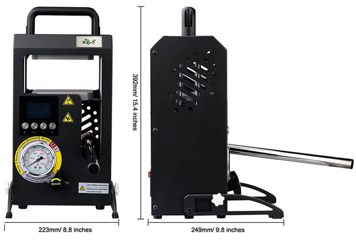 medidas de la prensa rosin LTQ 5 toneladas 2.0