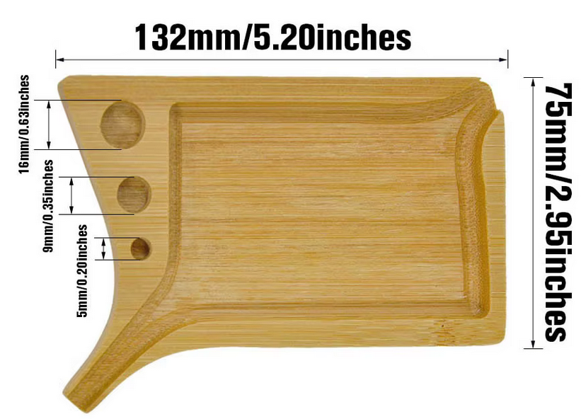 Medidas de mini bandeja de liar conos de madera