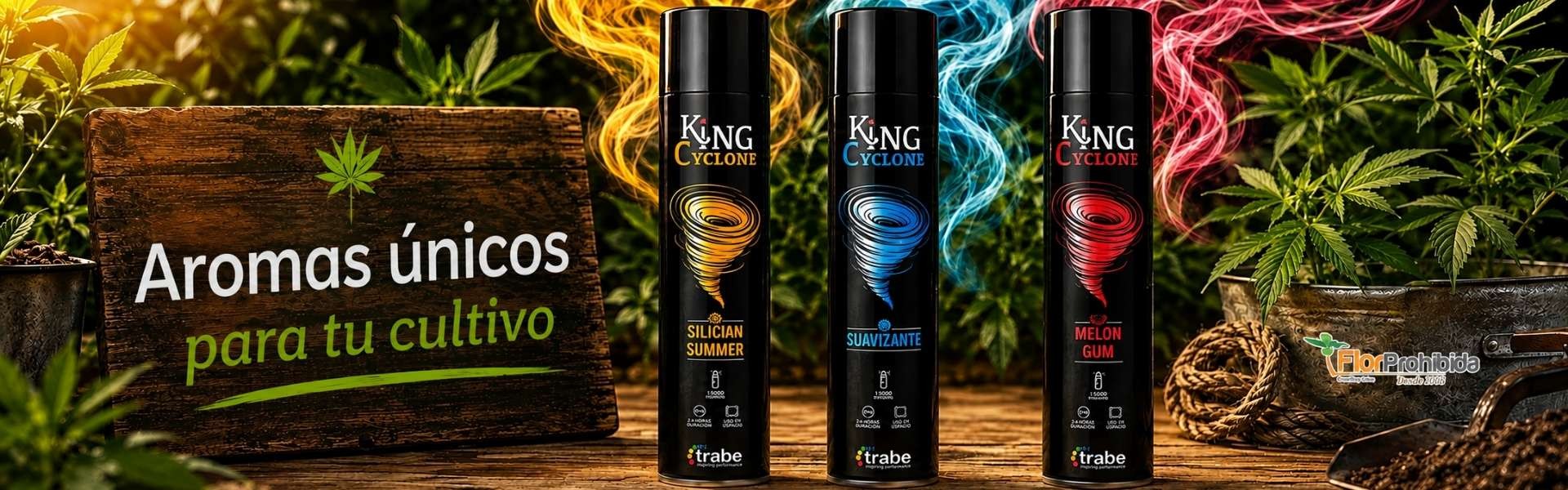 Ambientador King Cyclone para eliminar olores fuertes en una sola aplicación.